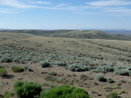 GDMBR: Nearly as we could tell, the top of that that far hill was Continental Divide Crossing #10 of the Great Divide Mountain Bike Route at 8037'/2449m (elevation from Ride with GPS).